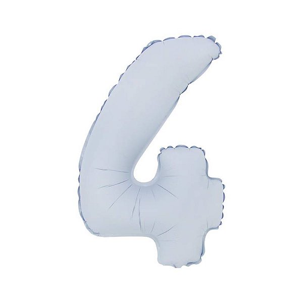 Balão Cromado Fosco com Canudo 16" Branco Número 4 - 1 Un