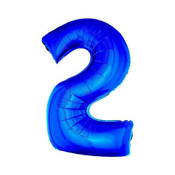 Balão Metalizado 34" Azul Número 2 - 1 Un