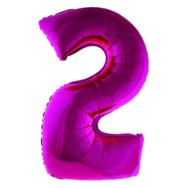 Balão Metalizado 34" Rosa Número 2 - 1 Un
