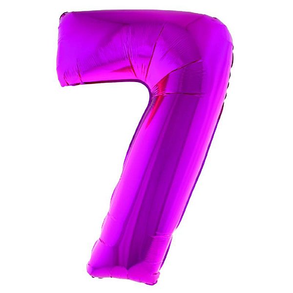 Balão Metalizado 34" Rosa Número 7 - 1 Un