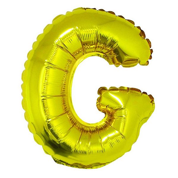 Balão Metalizado com Canudo 16" Letra Dourada G - 1 Un