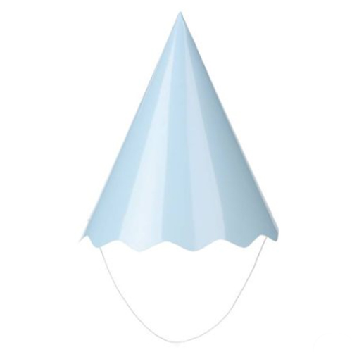 Chapéu Papel Liso Azul Bebê - 8 Un