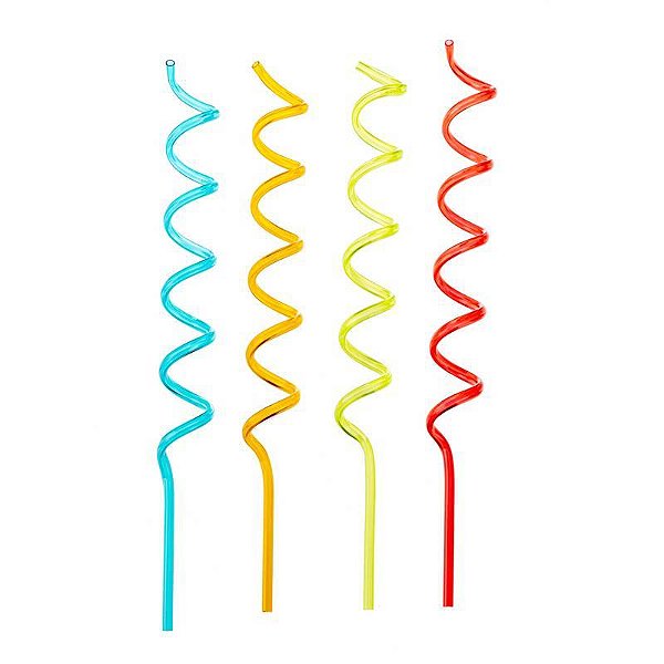 Canudo Espiral Divertido Sortido - 4 Un
