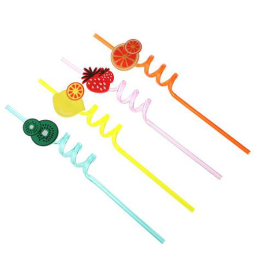Canudo Espiral Divertido Frutas - 4 Un