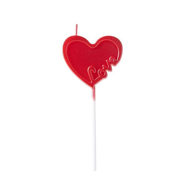 Vela Coração Love Metalizada - 1 Un
