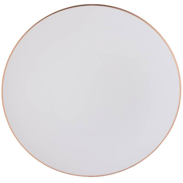 Prato Refeição Branco com Fio Rosê Gold 26cm - 6 Un