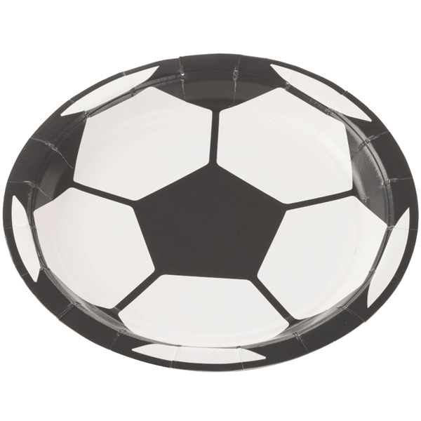 Prato de Papel Bola Futebol 18cm - 10 Un