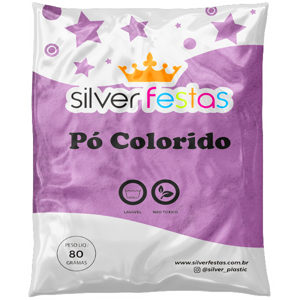 Pó Colorido 80g Roxo - 1 Un