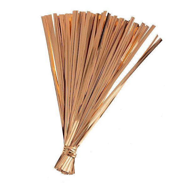 Lacre Fecho Metalizado 7mmx30cm Rosê Gold - 100 Un