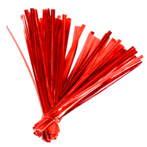 Lacre Fecho Metalizado 4mmx11cm Vermelho - 100 Un