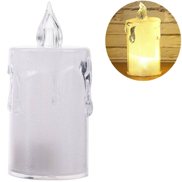 Vela Led Para Decoração 3,7x8cm Natal Branca - 1 Un