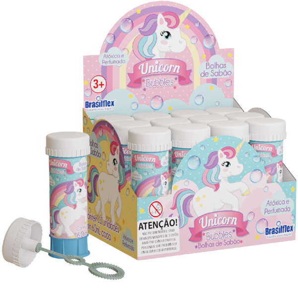 Lembrancinha Infantil - Bolhas de Sabão Unicórnio - 1 Tubo com 60ml