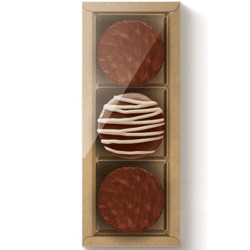 Caixa Para 3 Pão de Mel 24,2x9,5x4cm Kraft - 50 Un