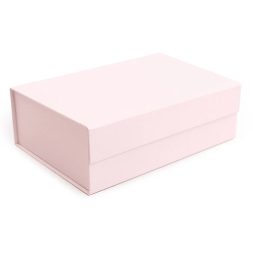 Caixa Rígida Dobrável Retangular com Ímã P Rosa Bebê 24,5x17,5x8cm - 5 Un