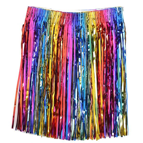 Saia Carnaval Metalizada Colorida 40cm - 1 Un
