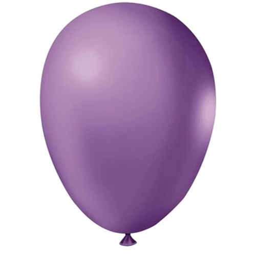 Balão Látex Tradicional Redondo 5" Liso Lilás - 50 Un
