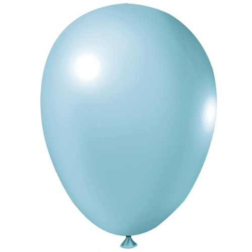 Balão Látex Tradicional Redondo 5" Liso Azul Claro - 50 Un