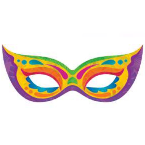 Painel Impresso Máscara de Carnaval VERMELHA para Decoração de Salão 56cm