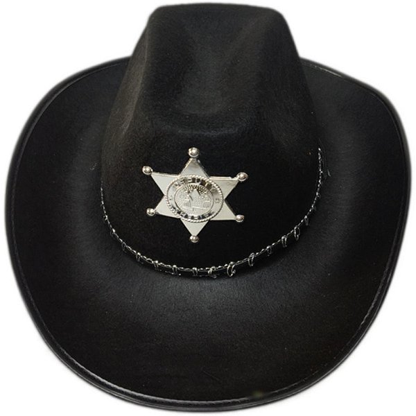 Chapéu em Feltro Tipo Cowboy Xerife - Para Festas