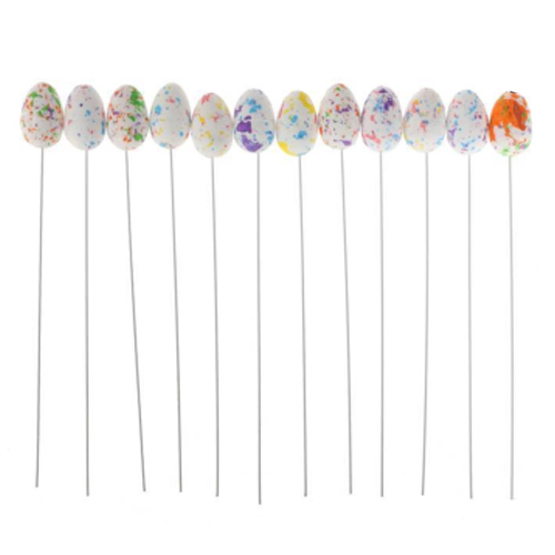 Enfeite Ovos de Páscoa Sortidos 20cm Branco - 12 Un