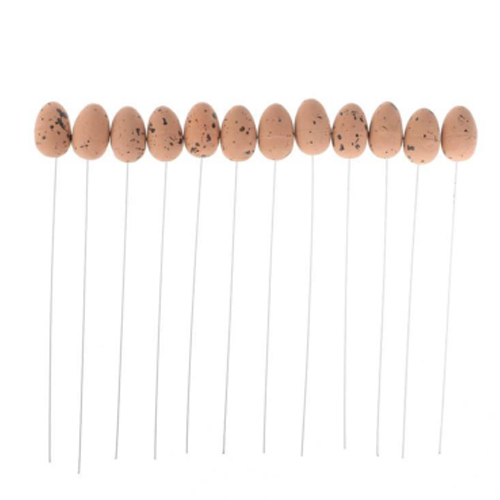Enfeite Ovos de Páscoa Sortidos 20cm Marrom - 12 Un