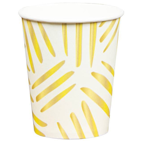 Copo de Papel 270ml Estampa Dourada - 10 Un