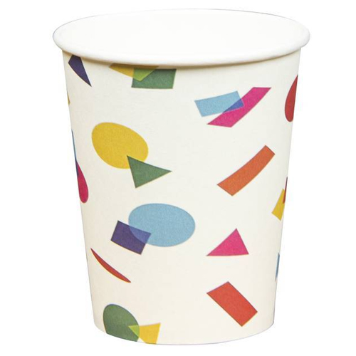 Copo de Papel 270ml Formas Geometricas Coloridas - 10 Un