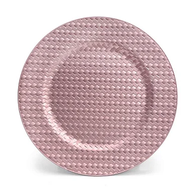 Sousplat Detalhe de Corda Rosê Gold 33cm - 6 Un