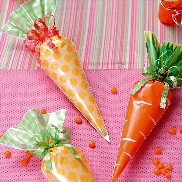 Lembrancinha de Páscoa - Kit Saquinho Cone Hortinha Sortida c/ Ovinhos KiKakau 80g - 1 Un