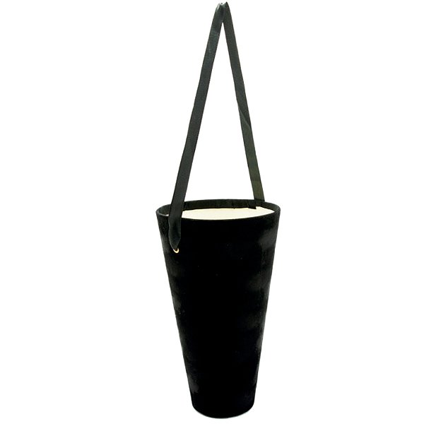 Caixa Cilíndrica Acabamento em Veludo Liso 14,5x8x25,5cm Preto - 1 Un