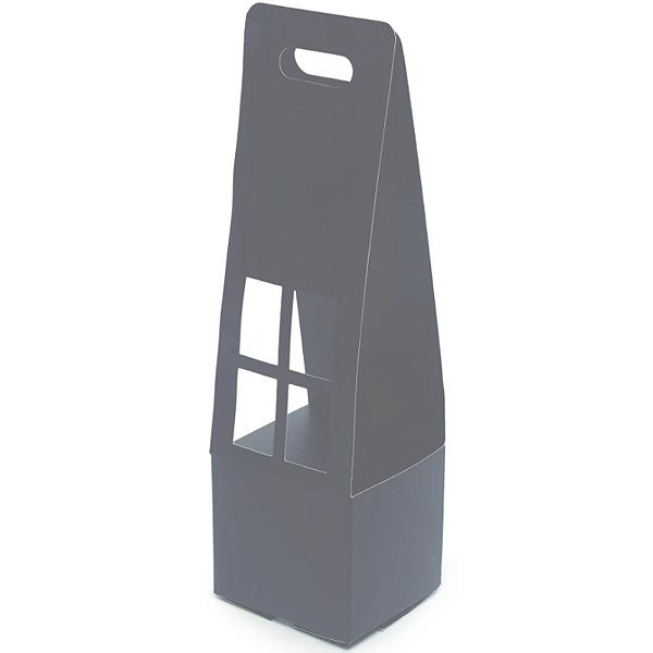 Sacola de Papel Slim Liso 12x12x42cm Preto - 1 Un