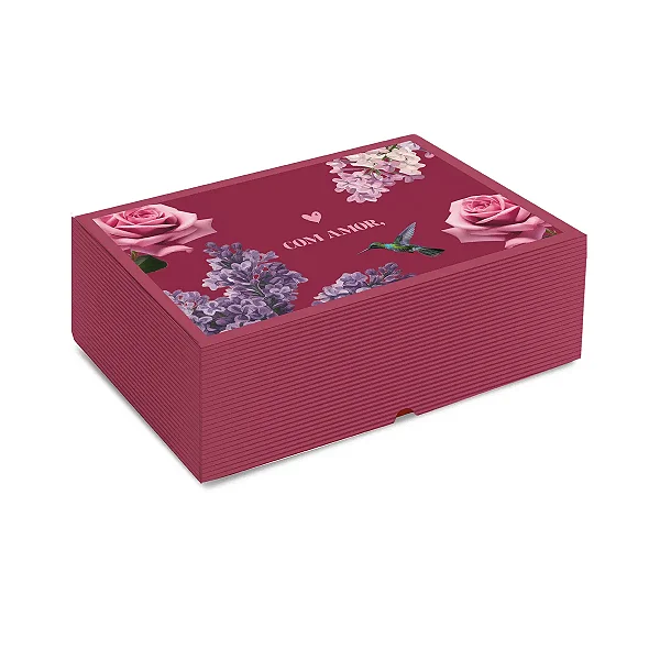 Kit Caixa Retangular Realce Brigitte M 25x17x8,5cm - 10 Un