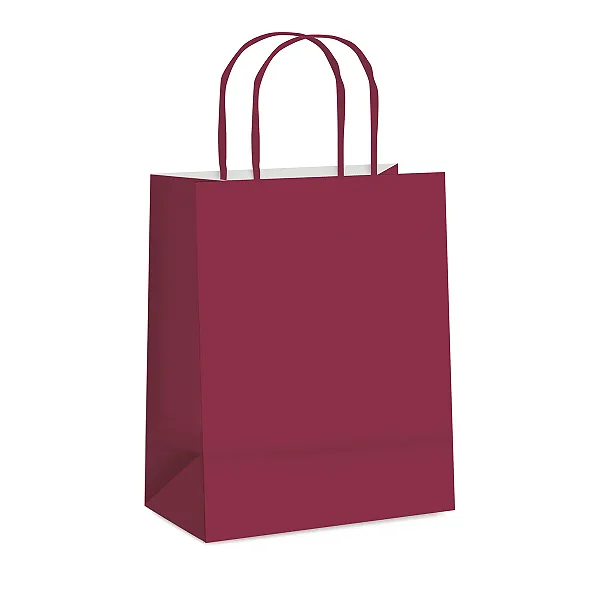 Kit Sacola de Papel Marsala G 26,5x13x32cm - 10 Un