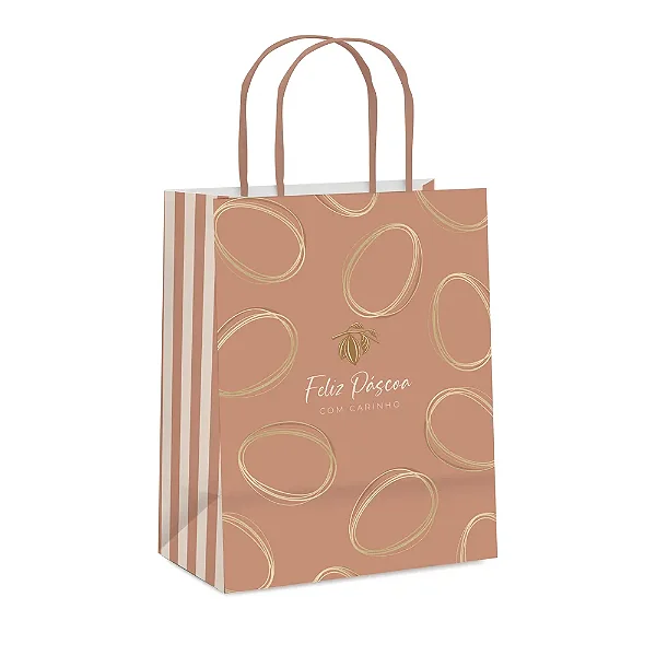 Kit Sacola de Papel Tonal Terracota Suave G 32x26,5x13cm - 10 Un
