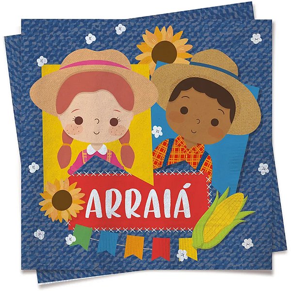 Guardanapo de Papel Quadrilha Junina 24,5x24,5cm - 20 Un