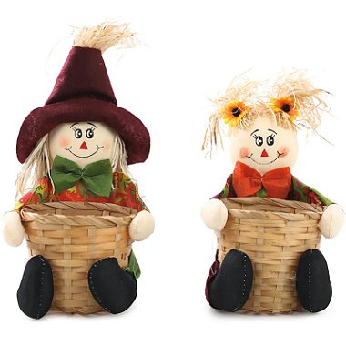 Kit Cesta Decorativa Para Festa Junina - Terezinha e Justino 22cm - 2 Un