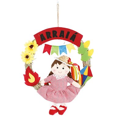 Guirlanda de Festa Junina - Menina Caipirinha 45cm - 1 Un