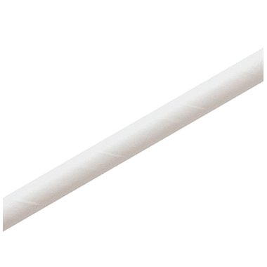 Canudo de Papel Liso 19,5cm Branco - 12 Un