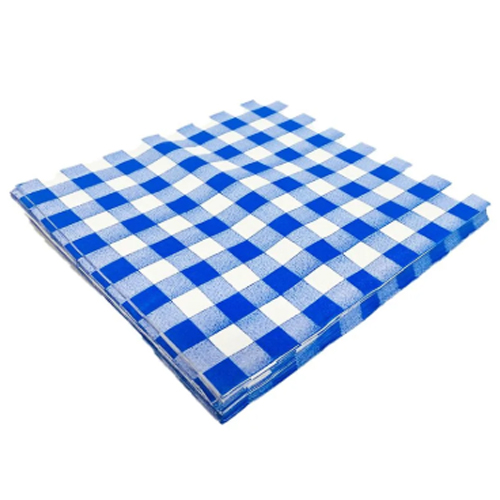 Guardanapo Pequeno 20x23cm Xadrez Azul - 50 Un
