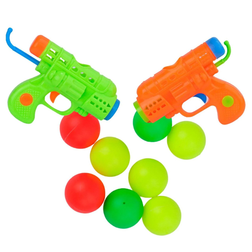 Lembrancinha Infantil - Pistola Lança Bolas 12cm com 3 Bolinhas - 1 Un