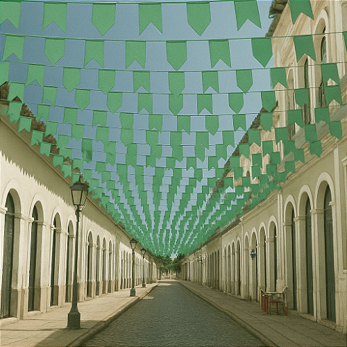 Bandeirinhas Junina Plástica Verde Bandeirola 10 Metros - 1 Un