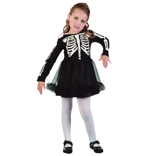Fantasia Halloween Infantil - Esqueleto Menina 6 a 8 Anos - 1 Un