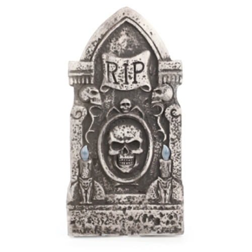 Lápide Crânio Assustadora Com Luz 65cm - 1 Un