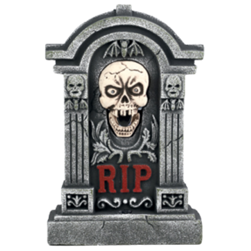 Lápide Rip Iluminado Com Som, Luz e Movimento 45cm - 1 Un