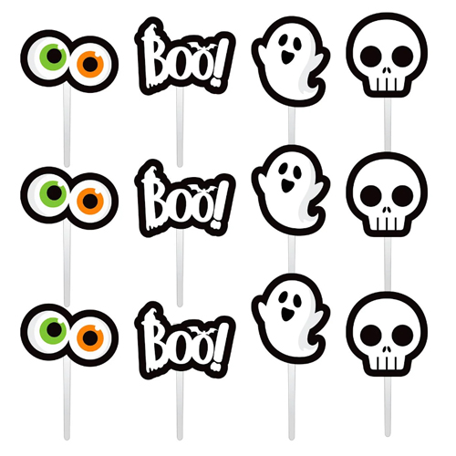 Palitos Decorativo Impresso Halloween Cute - 12 Un