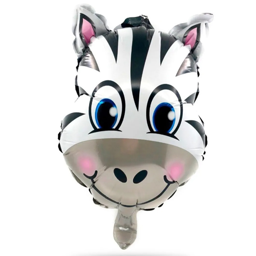 Balão Metalizado com Canudo Zebra - 1 Un