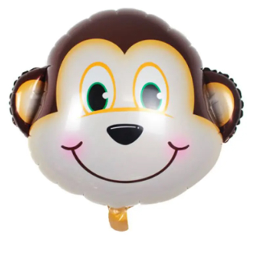 Balão Metalizado com Canudo Macaco - 1 Un