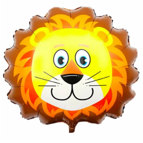 Balão Metalizado com Canudo Leão - 1 Un