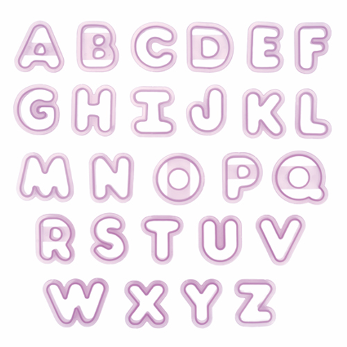 Cortador Alfabeto Superior Plástico - Jogo com 26 Un - Cromus Allonsy