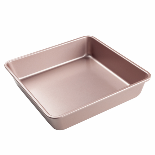 Forma de Aço Carbono Quadrada Fundo Fixo 24x24x5cm Rose Gold - 1Un - Cromus Allonsy